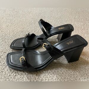 Zara Black Strappy Heeled Sandals